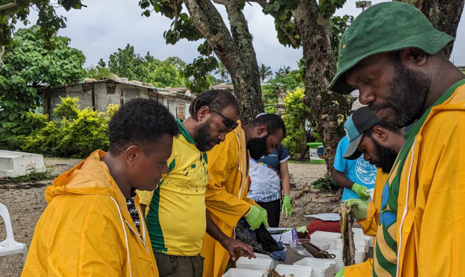 Participants during the beach clean-ups