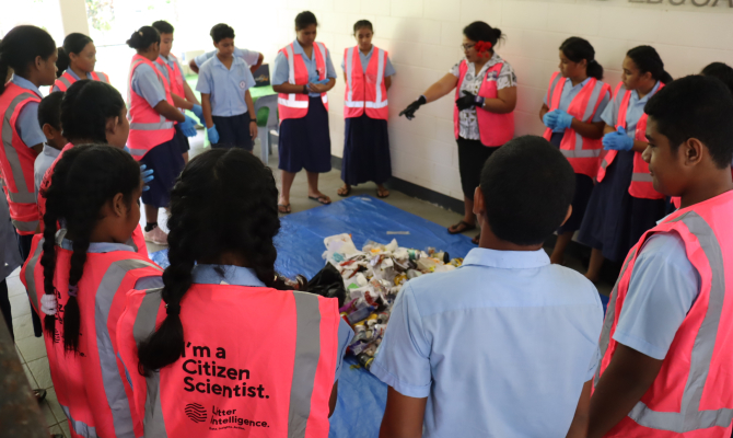 Waste segregation by students 