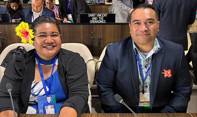 The Niue delegation at the INC-2 in Paris France.