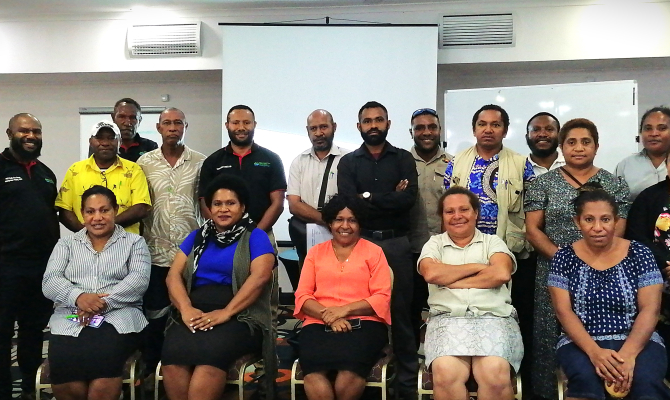 Participants at the waste management training in PNG 