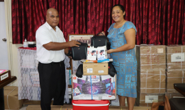Handover of Communications equipment to Permanent Secretary of the Office of Te Beretitenti
