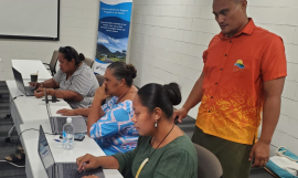 COSPPac Climatologist, Mr. Silipa Mulitalo, with the Tokelau Met Service staff