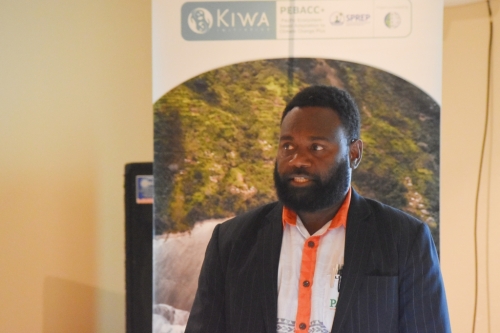 Department of Climate Change Director, Mike Waiwai delivering his opening remarks.  Photo - SPREP